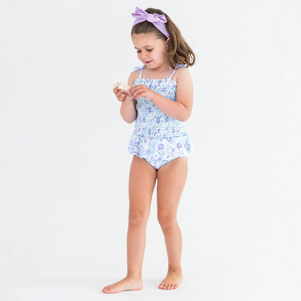 Toddler Girls' RuffleButts Reversible Peplum Swim Tankini Set