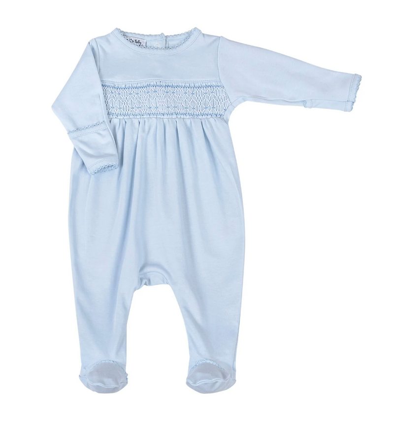 Blue Smocked Footie