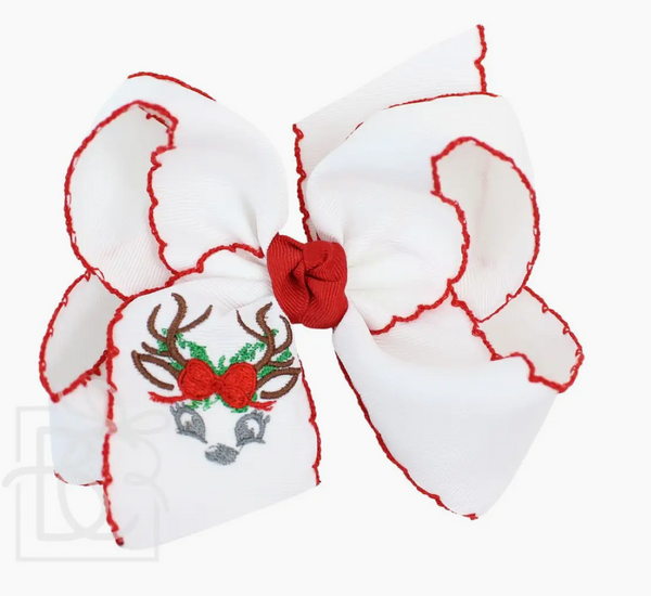 Reindeer Crochet Edge Bow