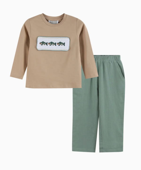 Fish Smocked Pant Set