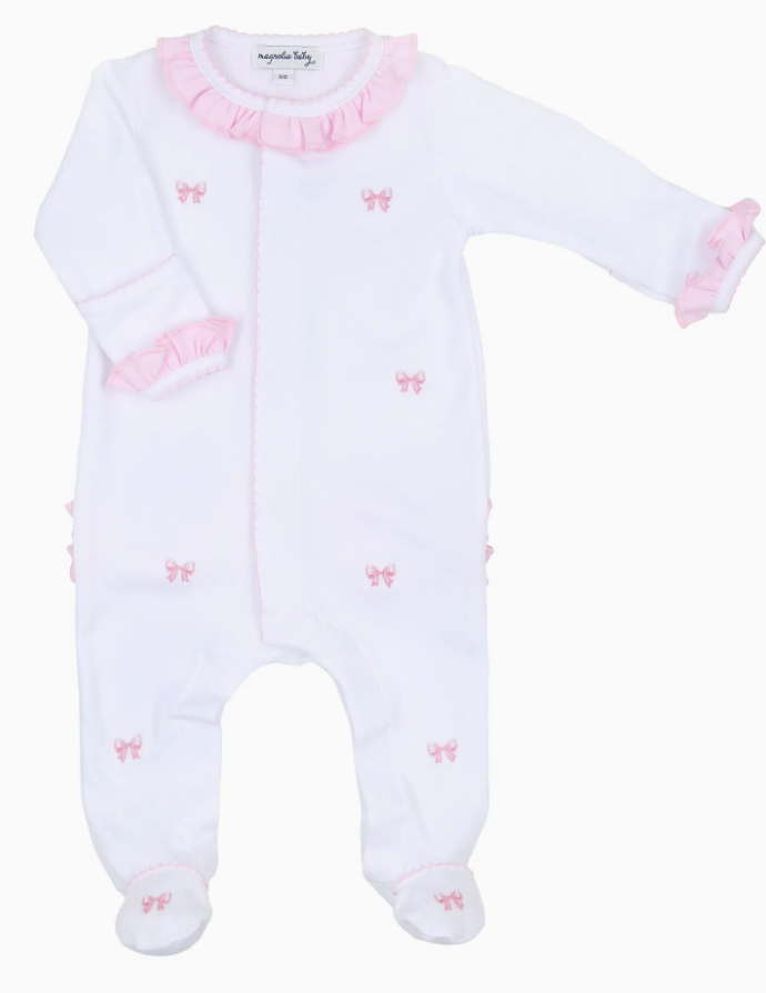 Baby Bow Ruffle Footie