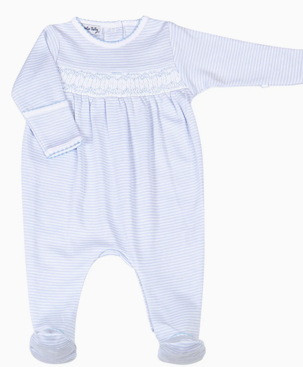 Mini Stripes Smocked Footie