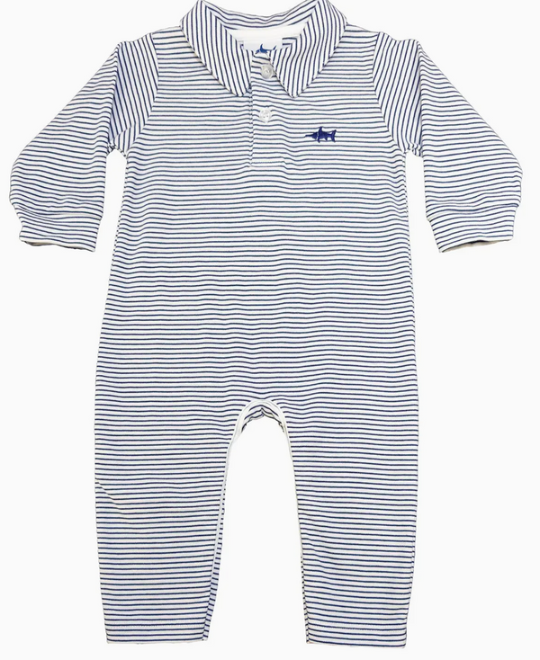 LS  Stripe Polo Romper