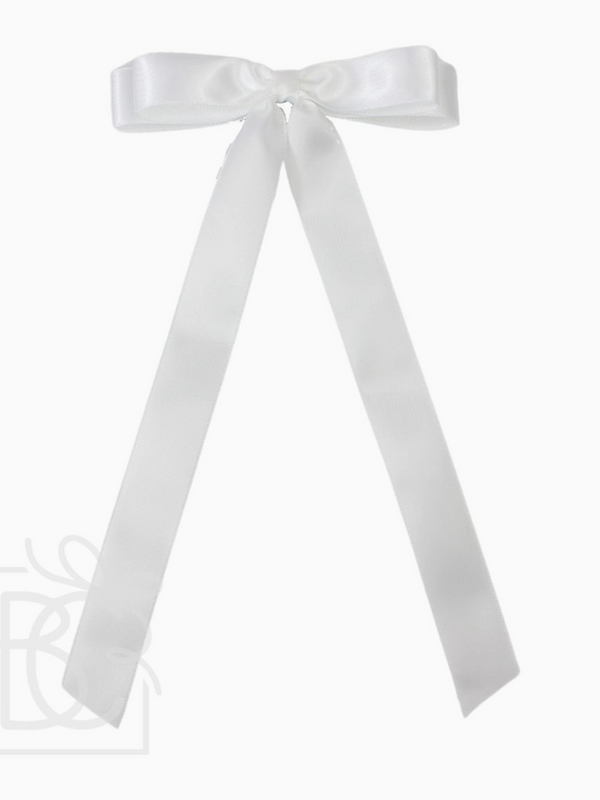 7/8" Satin Layered Tail Bow On Alligator Clip