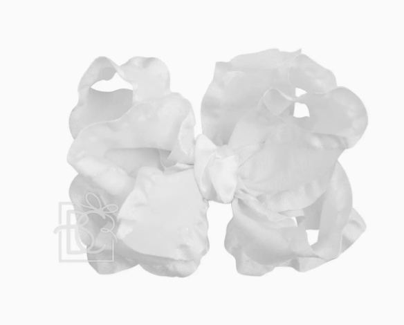 5.5" L Double Ruffle Bow on Clip