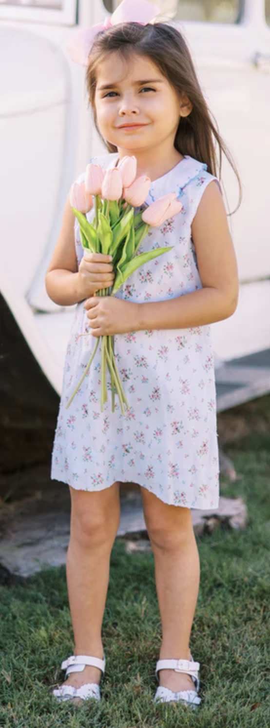 Bea Blue Floral Dotted Swiss Dress