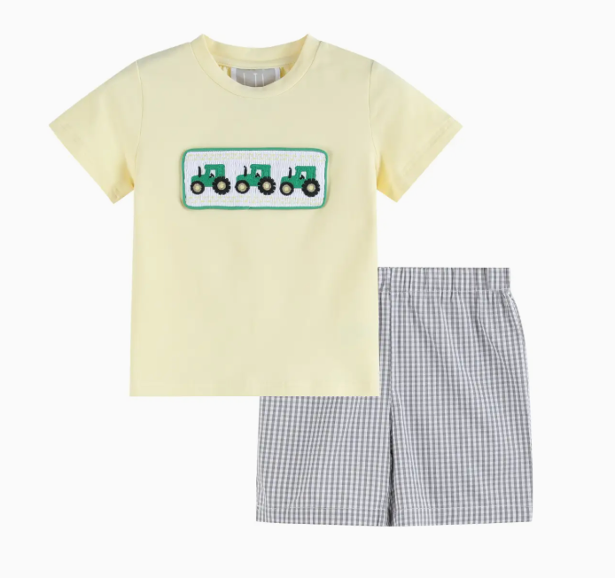 Tractor Smocked Set