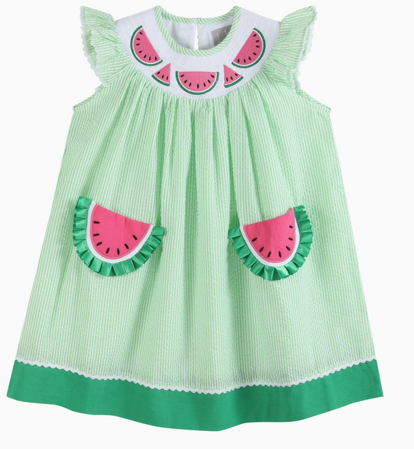 Watermelon Smocked Bishop Dress